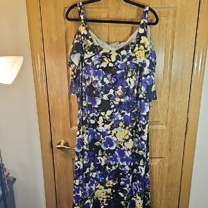 Catherines Floral Maxi Dress in Blue and Yellow